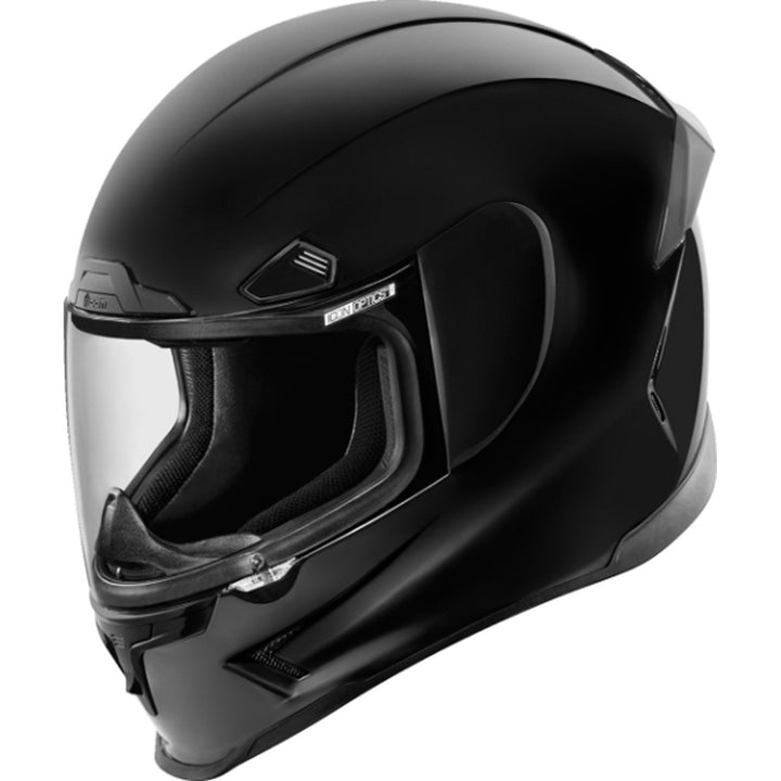 ICON Airframe Pro Solid Helmet Gloss Black - Front Left Side View