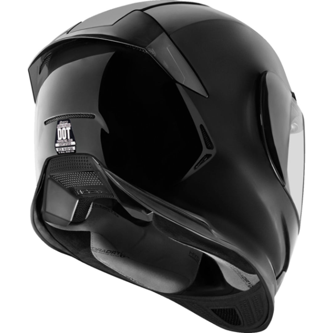 ICON Airframe Pro Solid Helmet Gloss Black - Rear Right Side View