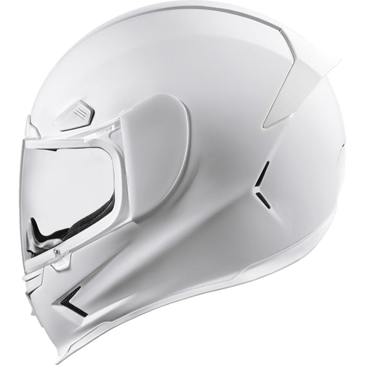 ICON Airframe Pro Solid Helmet Gloss White - Left Side View