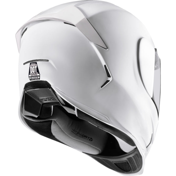ICON Airframe Pro Solid Helmet Gloss White - Rear Right Side View
