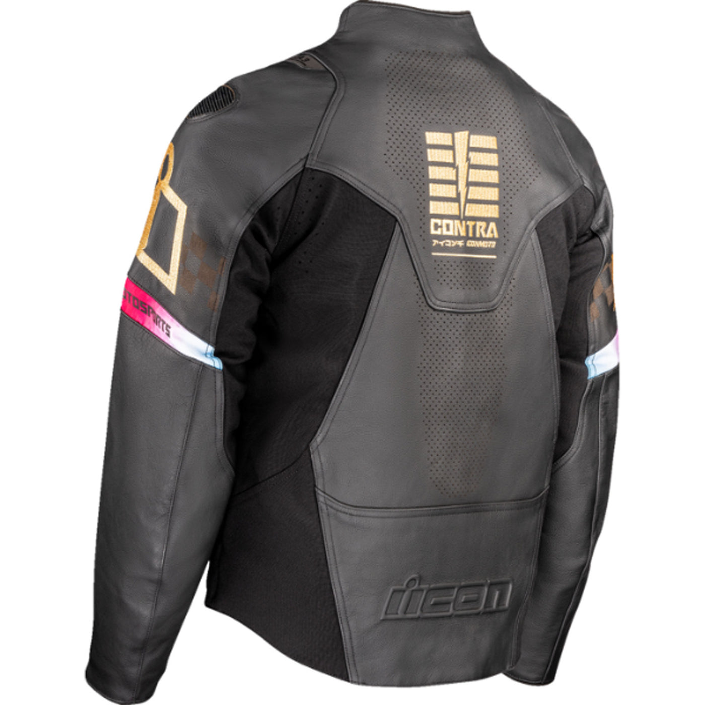 ICON Contra3 Rizz Rizz Jacket Black - Rear View