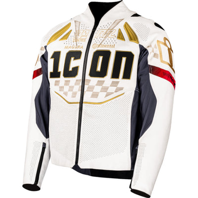 ICON Contra3 Rizz Rizz Jacket White - Front View