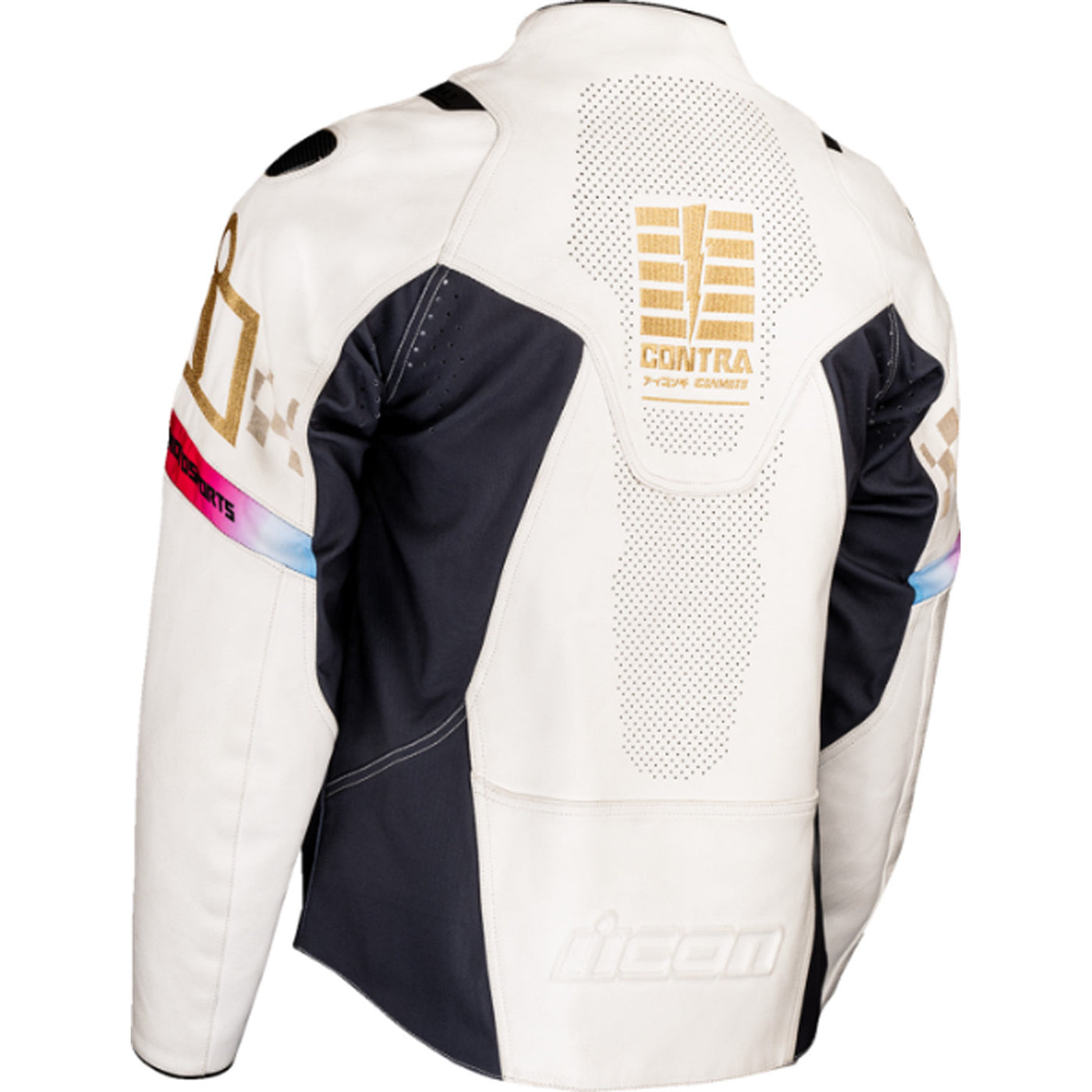 ICON Contra3 Rizz Rizz Jacket White - Rear View