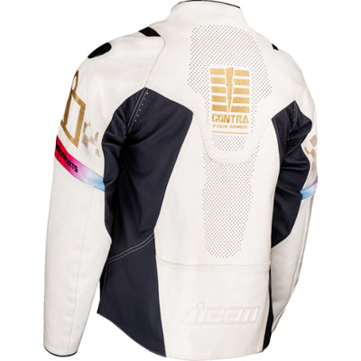 ICON Contra3 Rizz Rizz Jacket White - Rear View