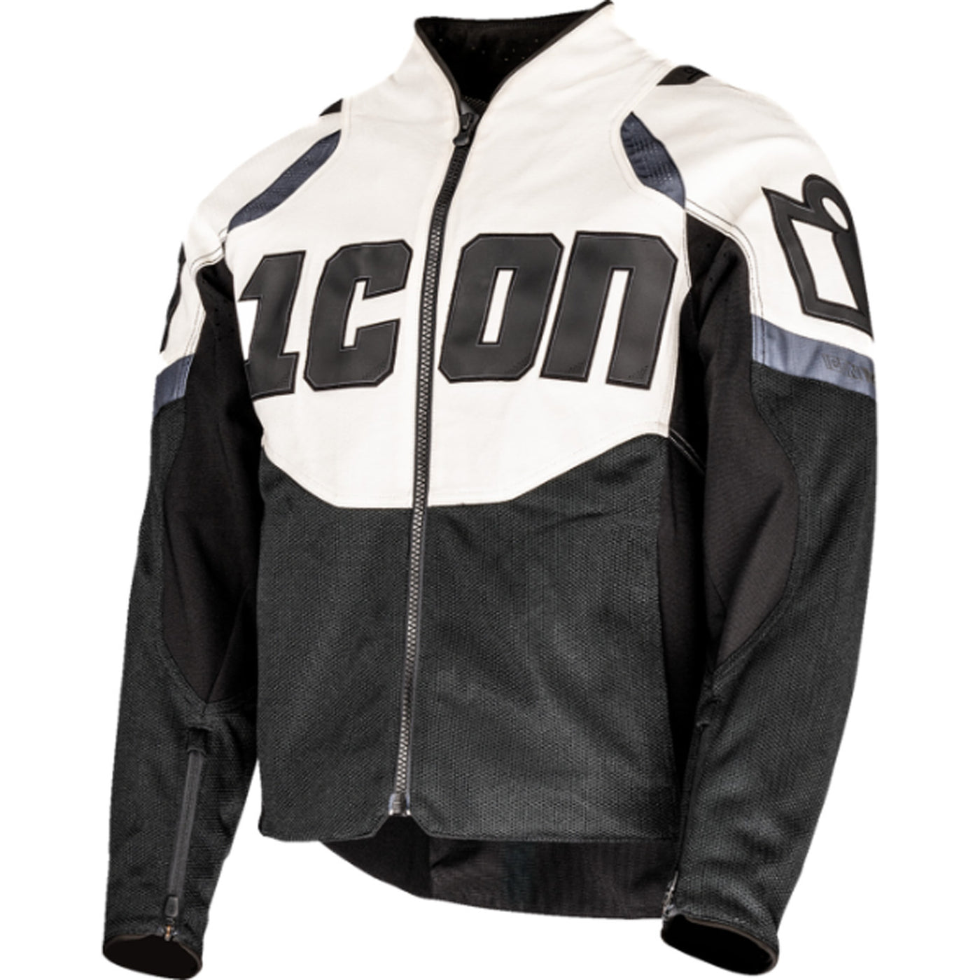 ICON Contra3 Jacket White/Black - Front View