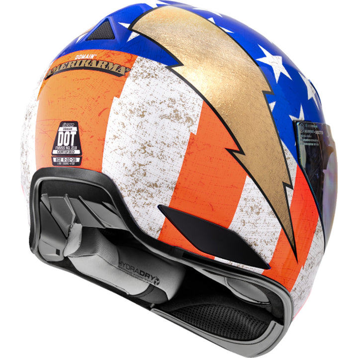 ICON Domain Amerikarma Helmet Glory - Rear Right Side View