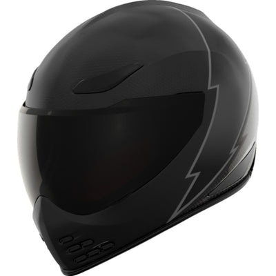 ICON Domain Slabtown Helmet Black - Front Left Side View