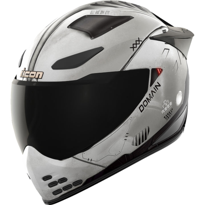 ICON Domain Future Proof Helmet Gray - Front Left Side View