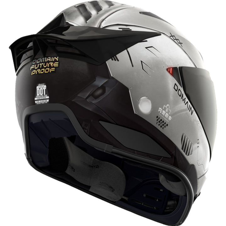 ICON Domain Future Proof Helmet Gray - Rear Right Side View