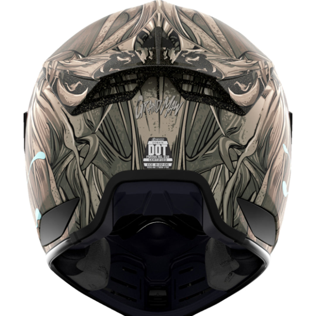 ICON Domain Grand Maw Helmet Gray - Rear View