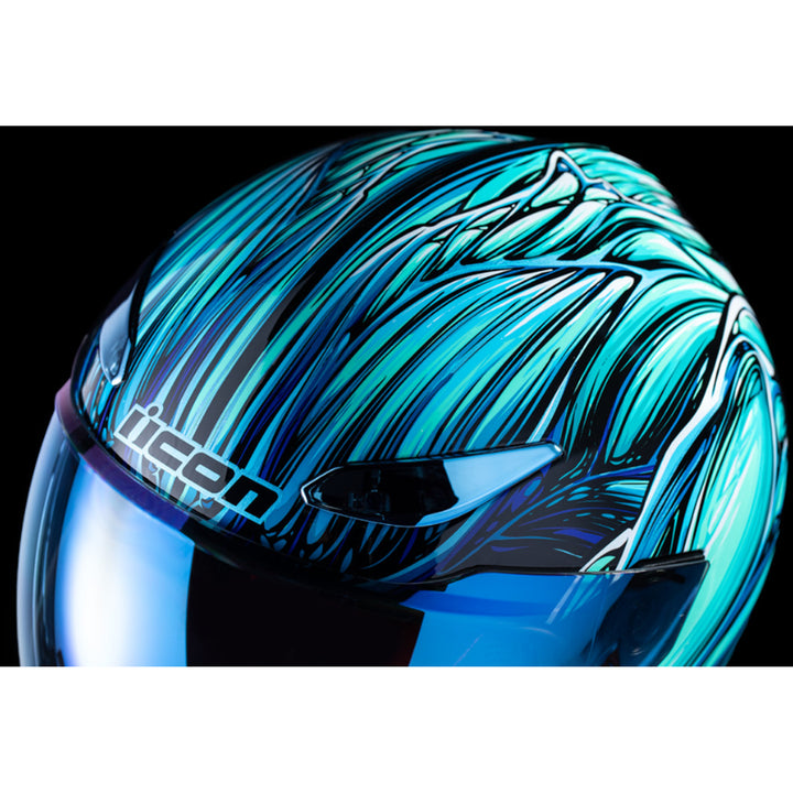 ICON Domain Nouveau Helmet Blue - Front Top View