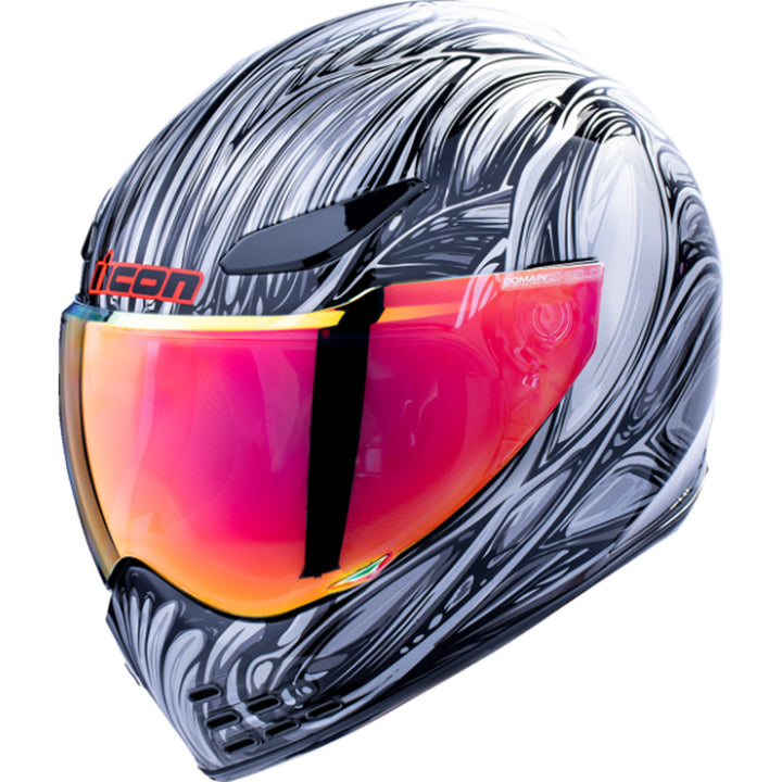 ICON Domain Nouveau Helmet Silver - Front Left Side View