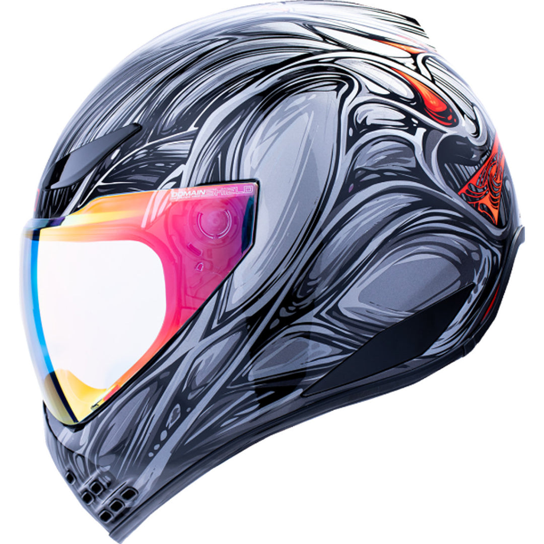 ICON Domain Nouveau Helmet Silver - Left Side View