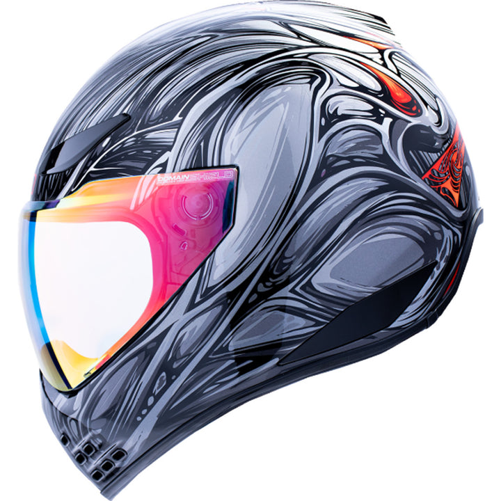 ICON Domain Nouveau Helmet Silver - Left Side View