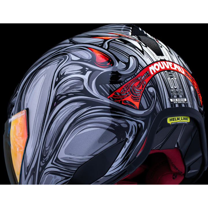 ICON Domain Nouveau Helmet Silver - Rear Left Side View