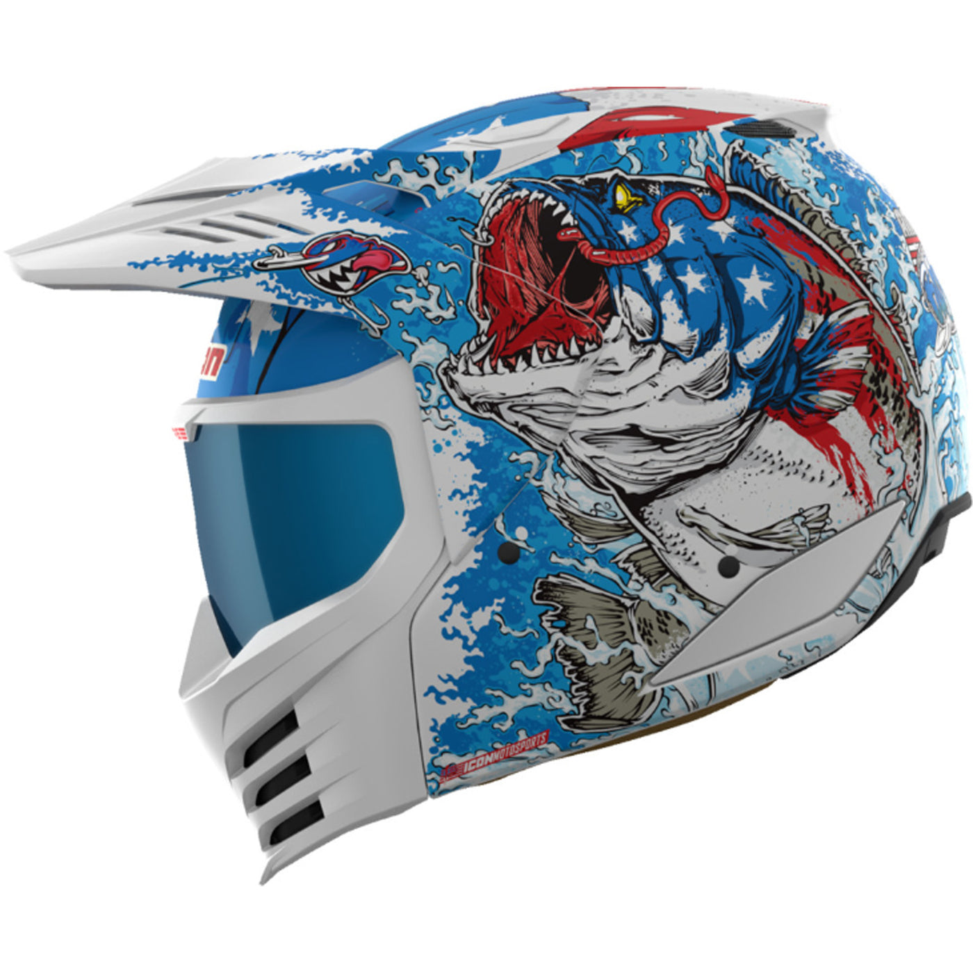 ICON Elsinore American Basstard Helmet Blue - Left Side View