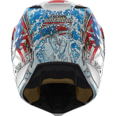 ICON Elsinore American Basstard Helmet Blue - Rear View