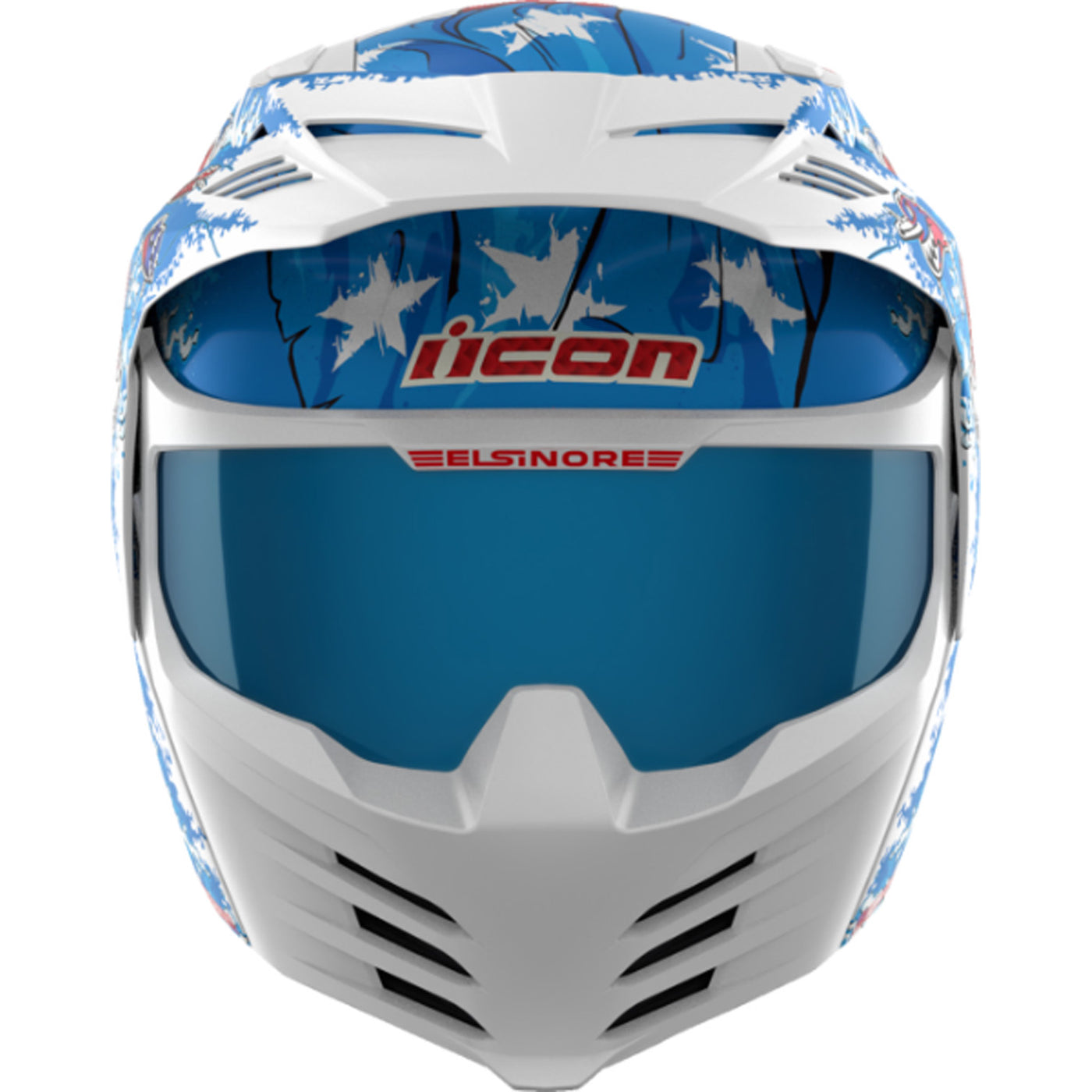 ICON Elsinore American Basstard Helmet Blue - Front View