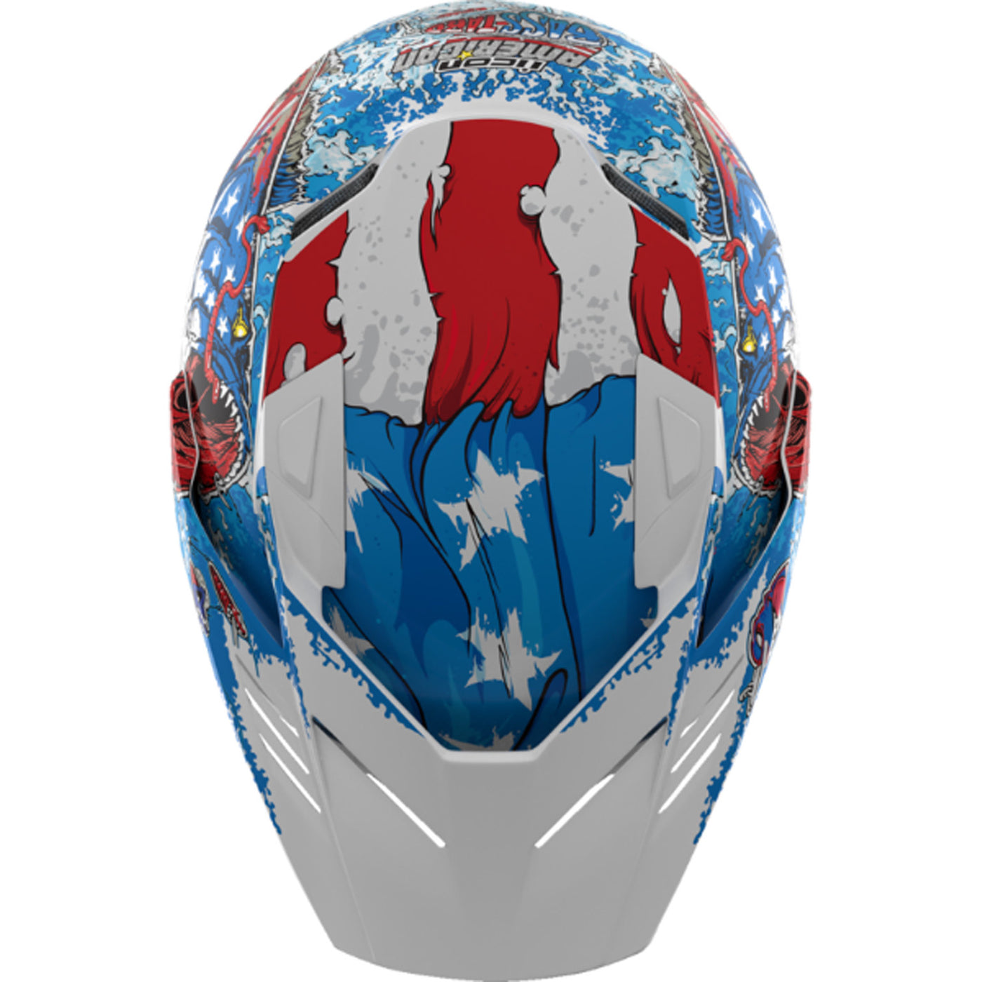 ICON Elsinore American Basstard Helmet Blue - Top Down View