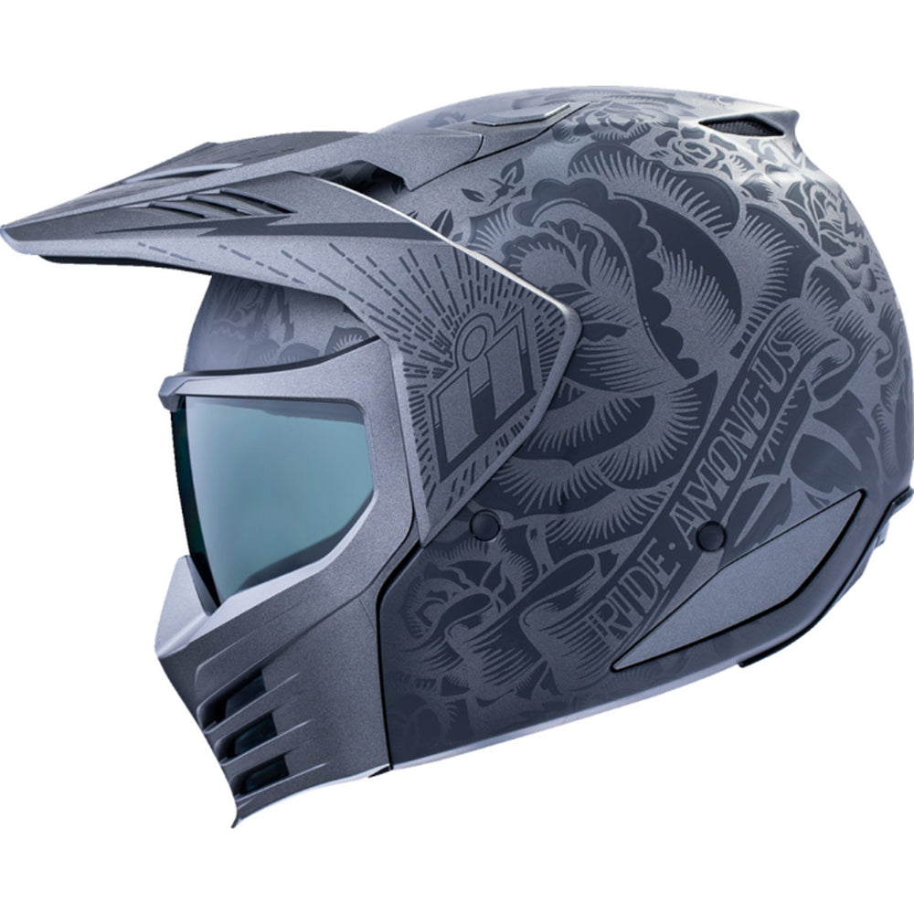 ICON Elsinore Darkgard Helmet Black - Left Side View