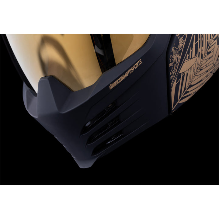 ICON Elsinore Kaonohi Helmet Black - Close-Up of Mouth Vents