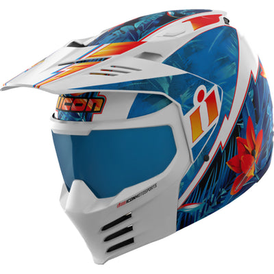 ICON Elsinore Kaonohi Helmet Blue - Front Left Side View