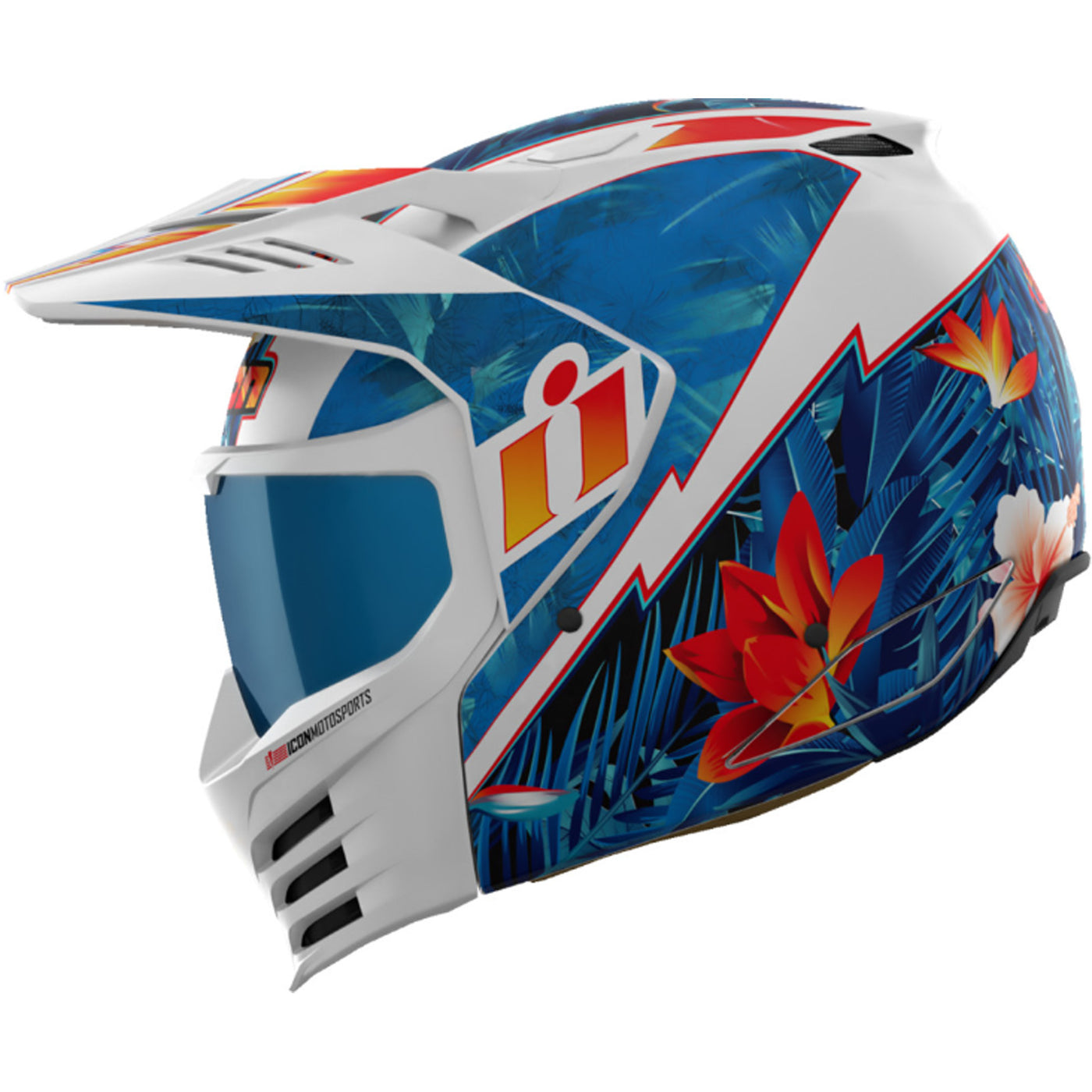 ICON Elsinore Kaonohi Helmet Blue - Left Side View