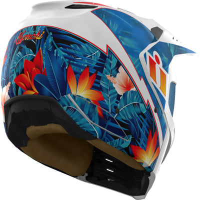 ICON Elsinore Kaonohi Helmet Blue - Rear Right Side View