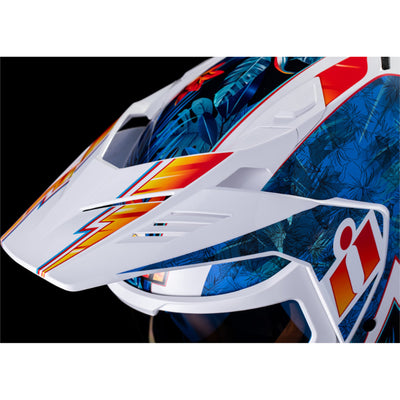 ICON Elsinore Kaonohi Helmet Blue - Close-Up of Top Visor