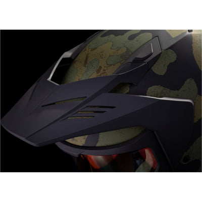 ICON Elsinore Magnacross Helmet Green - Close-Up of Top Visor