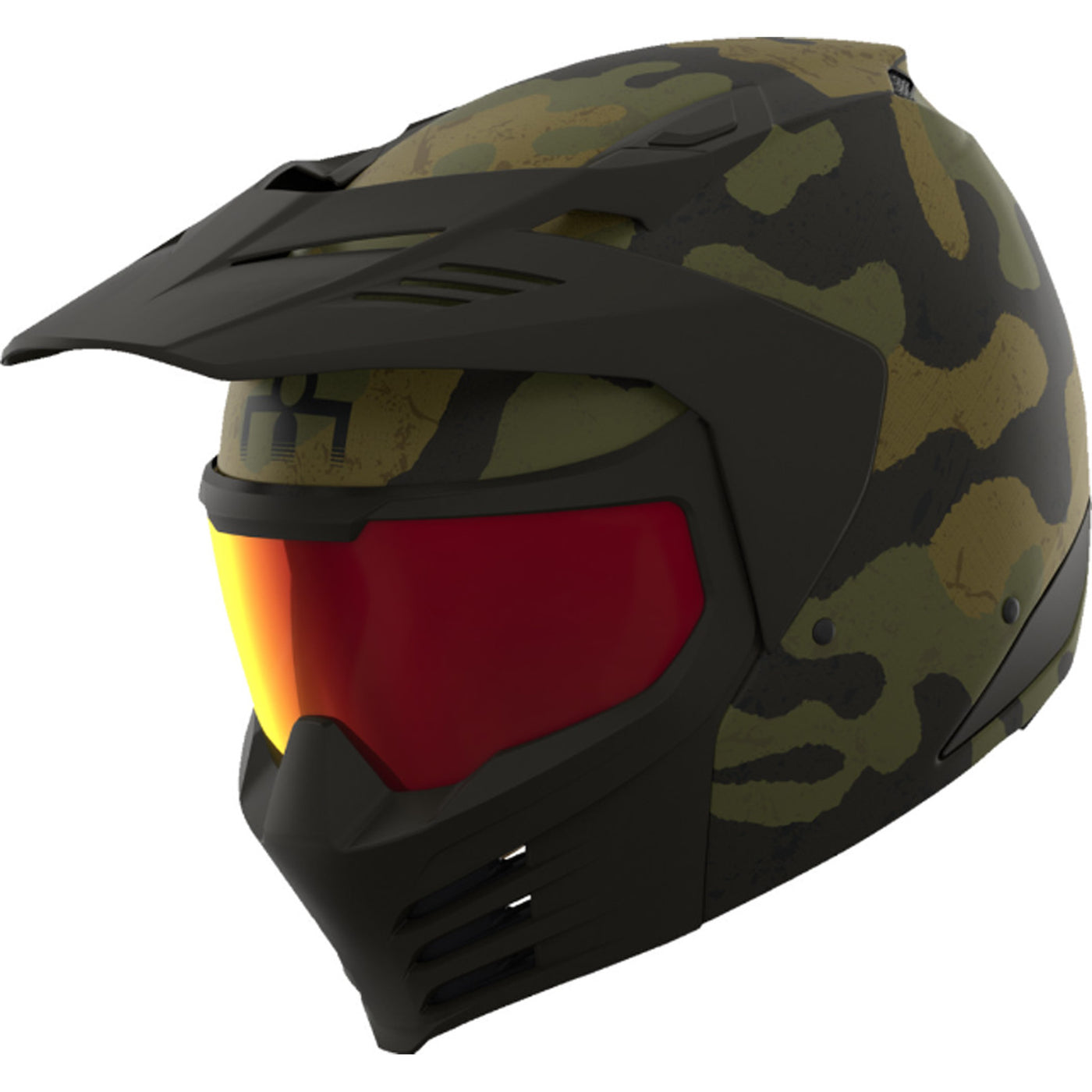 ICON Elsinore Magnacross Helmet Green - Front Left Side View