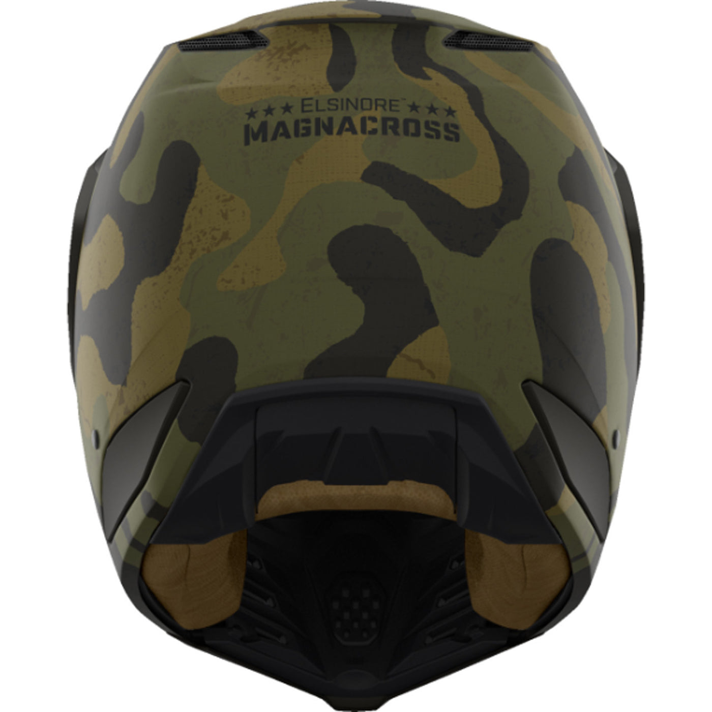 ICON Elsinore Magnacross Helmet Green - Rear View