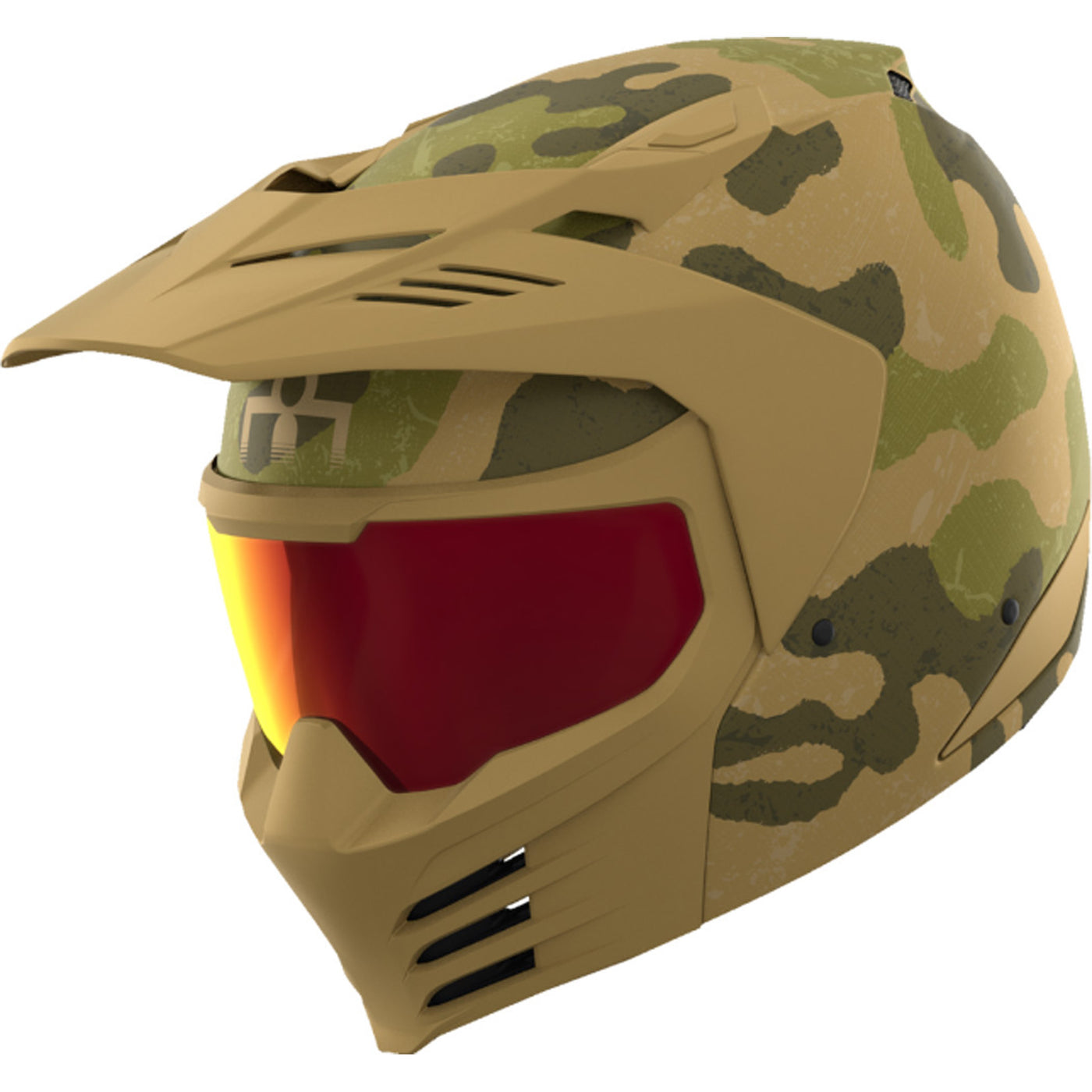 ICON Elsinore Magnacross Helmet Tan - Front Left Side View