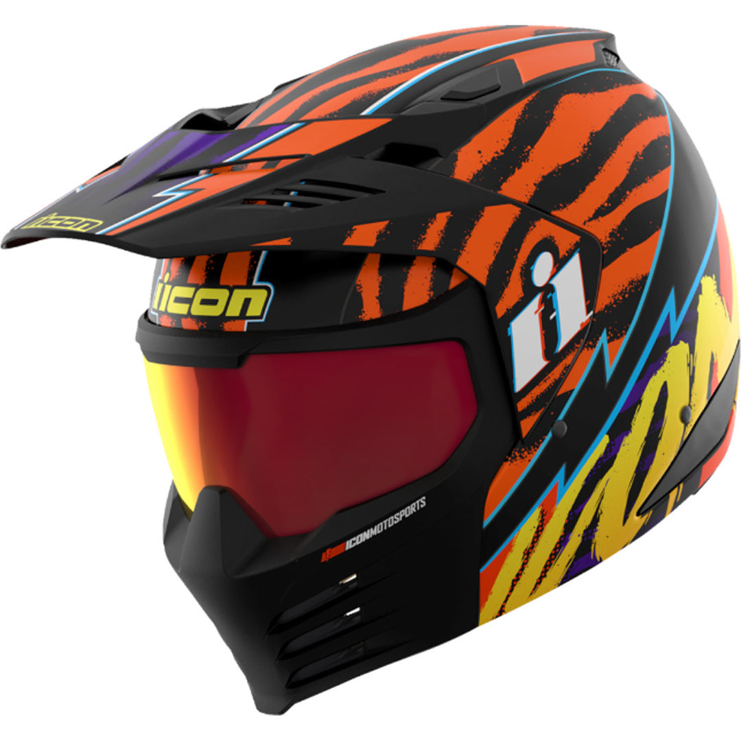 ICON Elsinore Rad Dawn Helmet Orange - Front Left Side View
