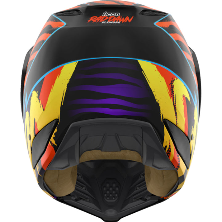 ICON Elsinore Rad Dawn Helmet Orange - Rear View