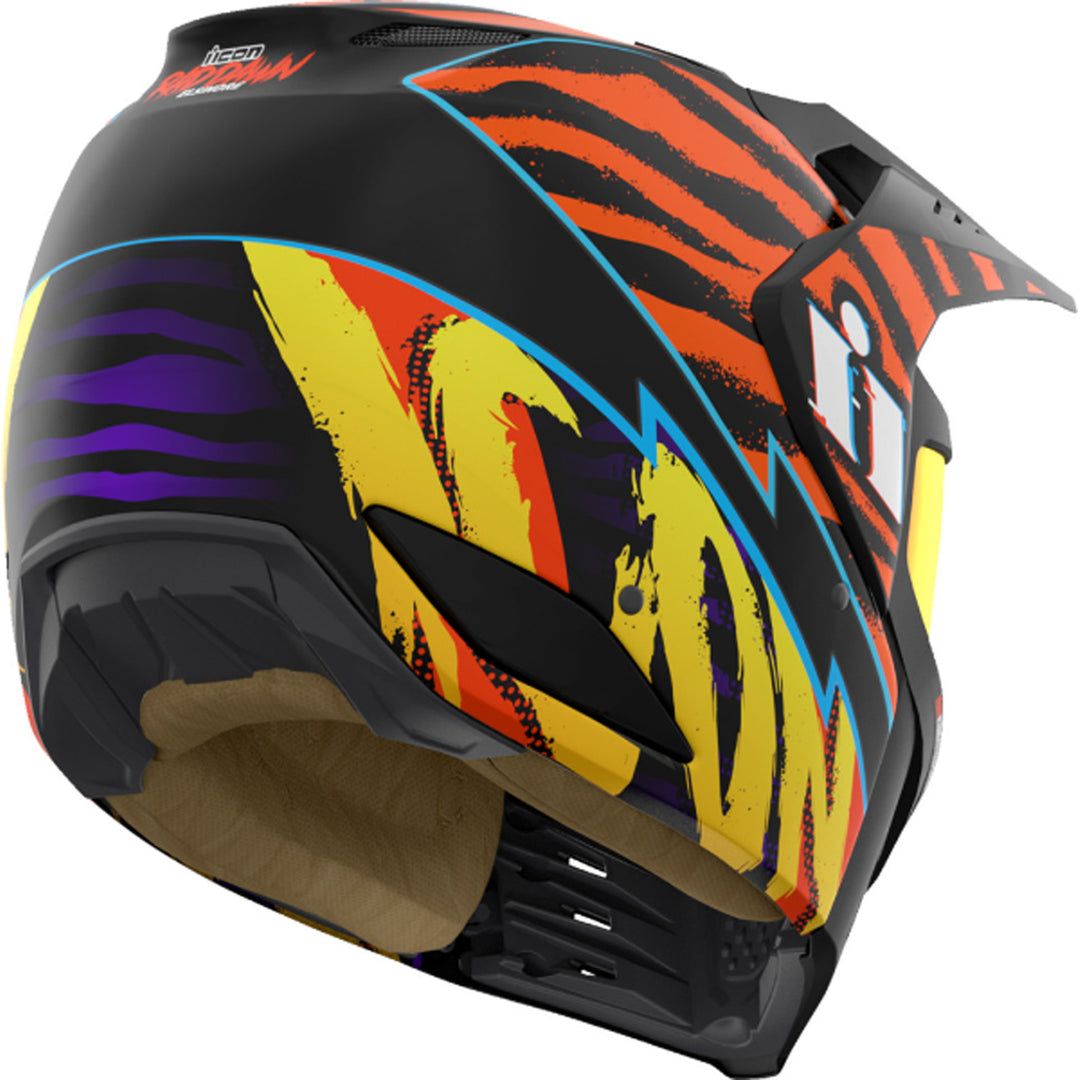 ICON Elsinore Rad Dawn Helmet Orange - Rear Right Side View