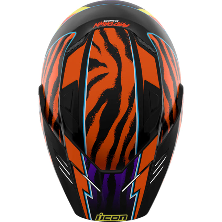 ICON Elsinore Rad Dawn Helmet Orange - Top Down View