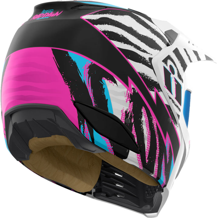 ICON Elsinore Rad Dawn Helmet White - Rear Right Side View