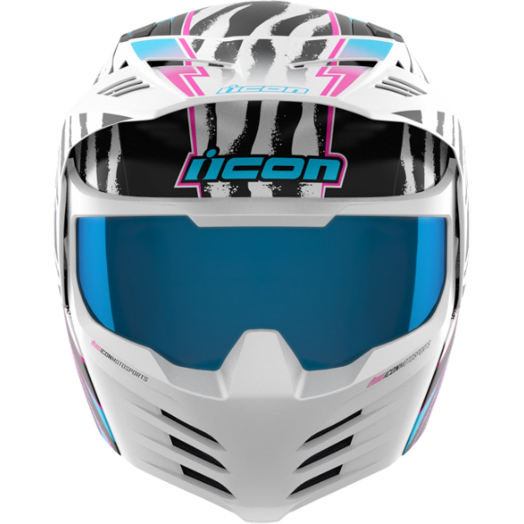 ICON Elsinore Rad Dawn Helmet White - Front View