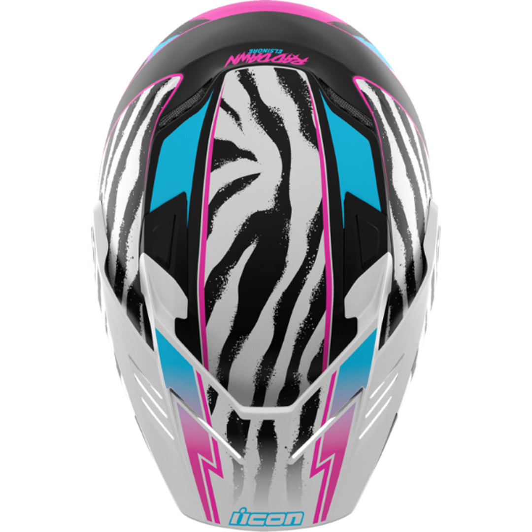 ICON Elsinore Rad Dawn Helmet White - Top Down View
