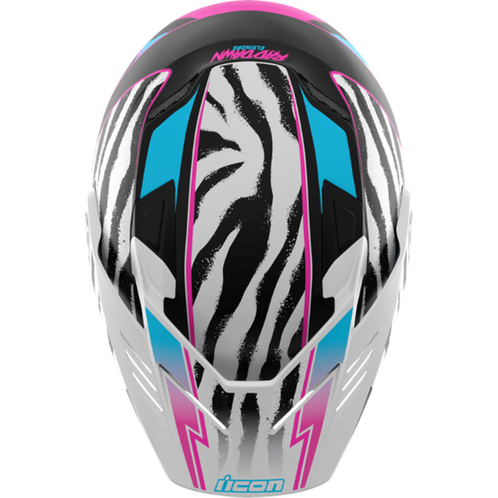 ICON Elsinore Rad Dawn Helmet White - Top Down View