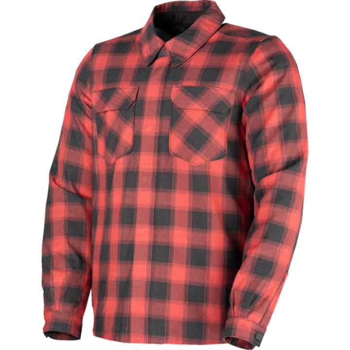 ICON Fallblock Flannel Jacket Red - Front View