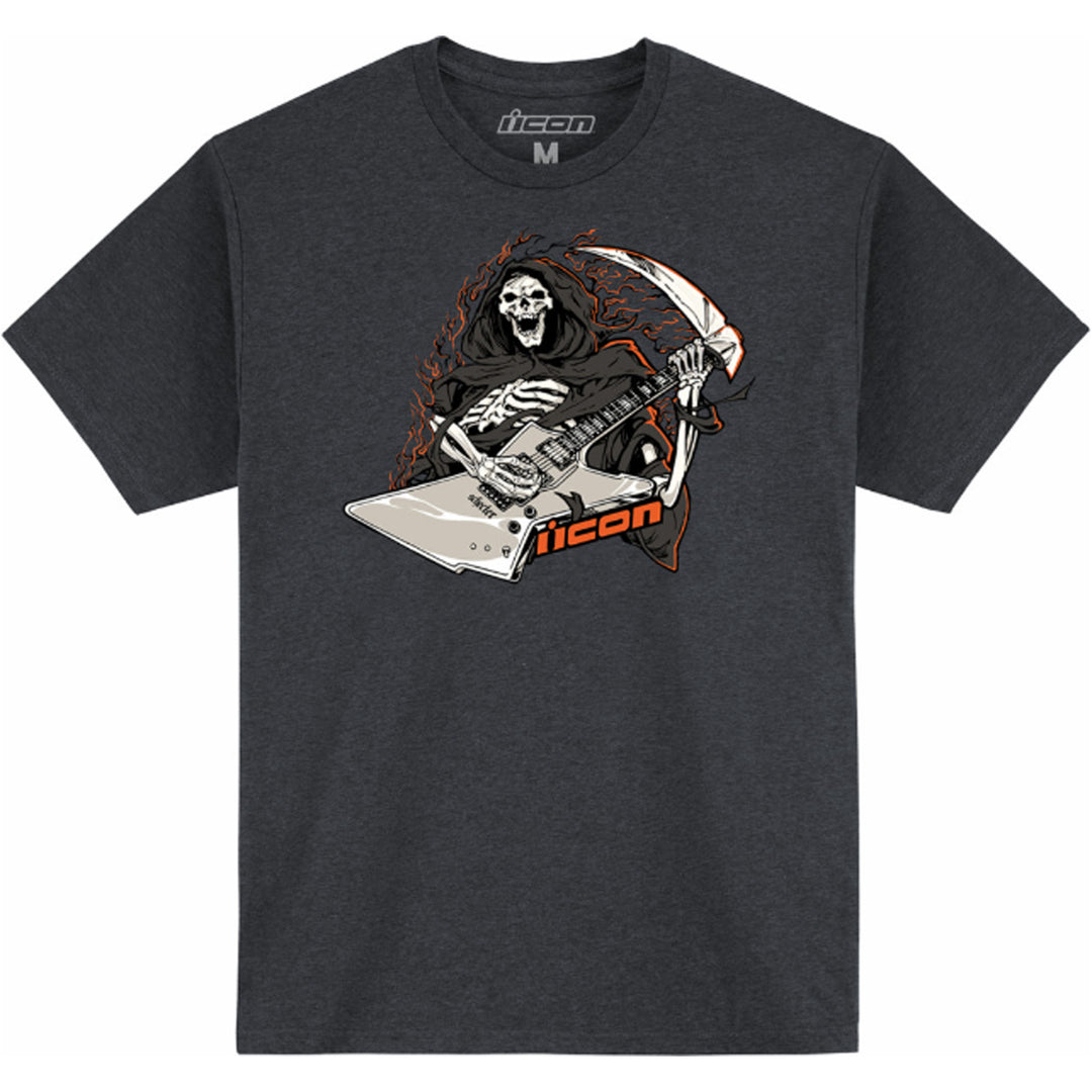 ICON Grim Shredder T-Shirt Heather Charcoal - Front View
