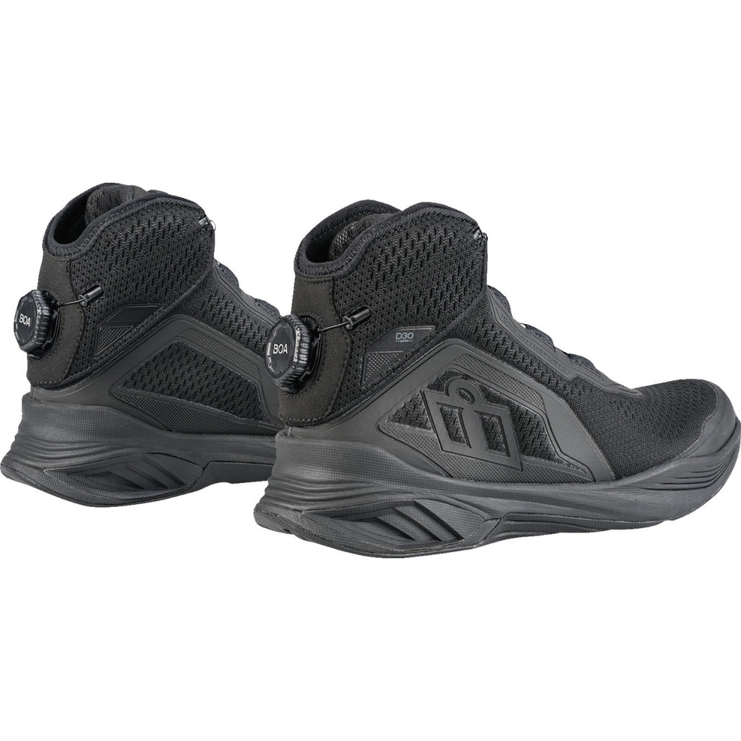 ICON Hooligan AF Boots Black - Rear Side View of Pair