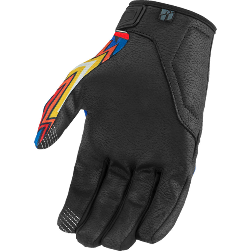 ICON Hooligan CE Flyboy Gloves Blue - Palm View