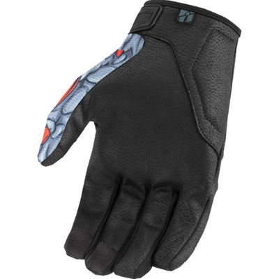 ICON Hooligan Kryola Kreep Gloves Red - Palm View