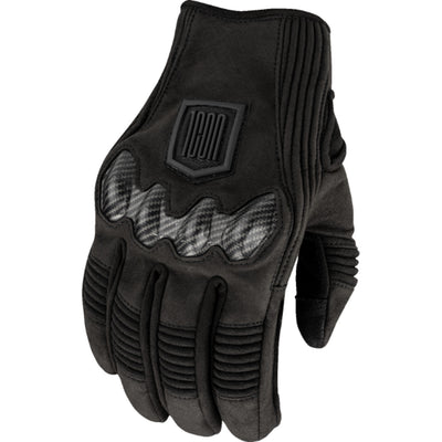 ICON Long Track CX Gloves Black - Back of Hand View