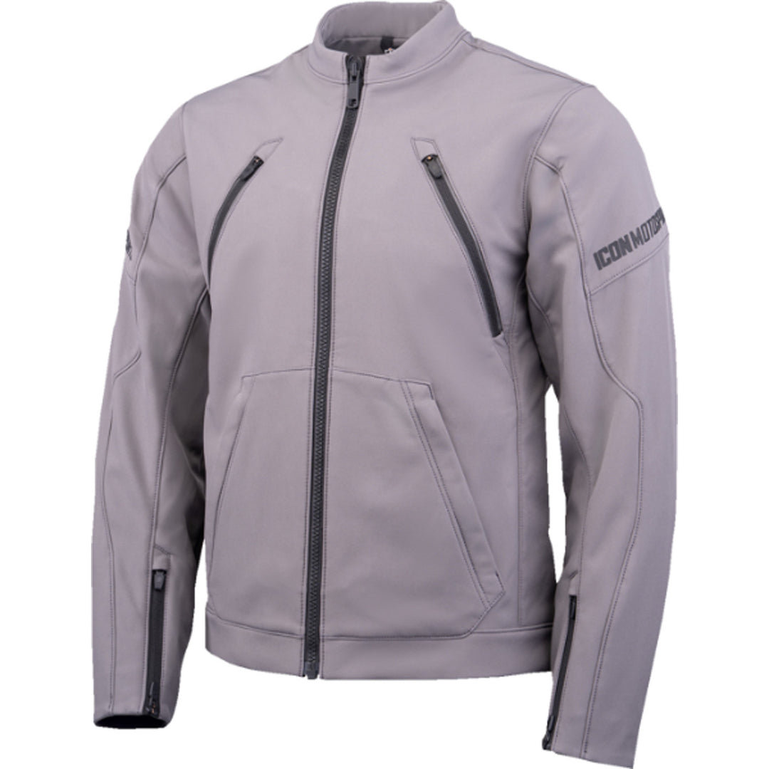 ICON Merc3 Jacket Gray - Front View