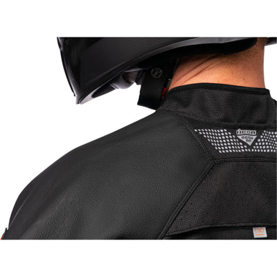 ICON Mesh AF Leather Jacket Slayer - Close up of Shoulder Detail