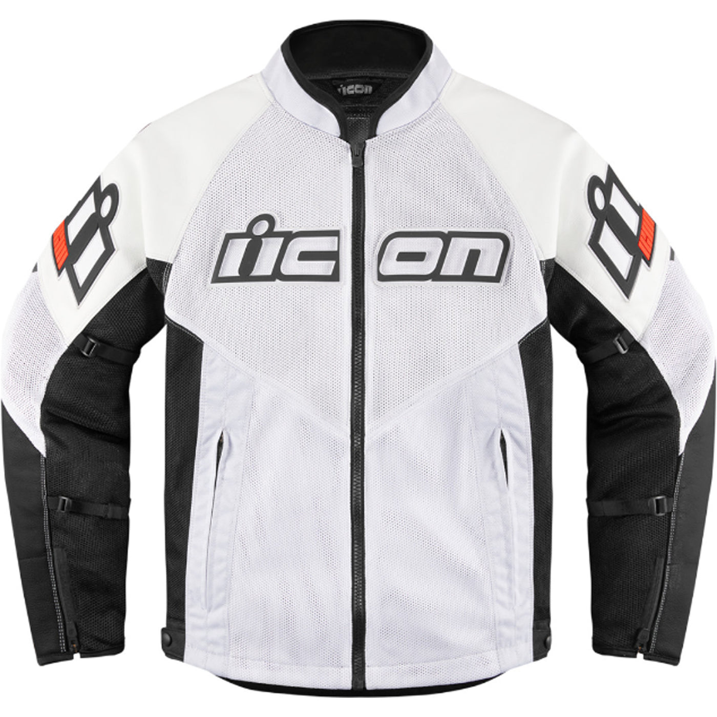 ICON Mesh AF Leather Jacket White - Front View